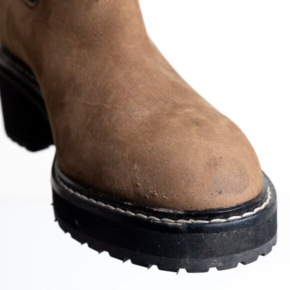 Madewell The Carina Platform Chelsea Boot Leather Brown Burled Wood - Picture 13 of 13